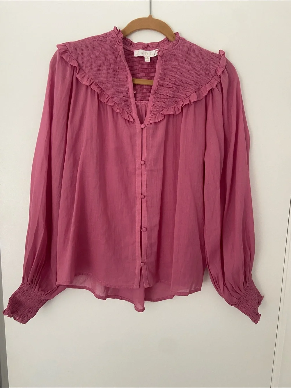 Karlie Pink Linen Smock Top - Picture 3 of 12